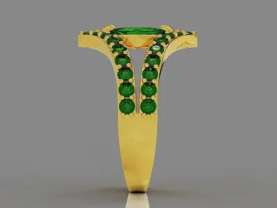 Prong set round and marquise diamonds bypass ring Free 3D print model