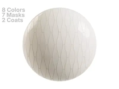 Elongated Ogee Tiles in Wave Layout Texture