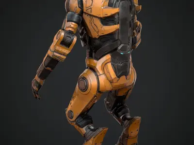 Robot sci-fi  Low-poly 3D model