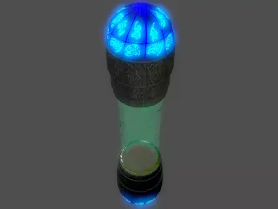 flask flashlight with lights Low-poly 3D model