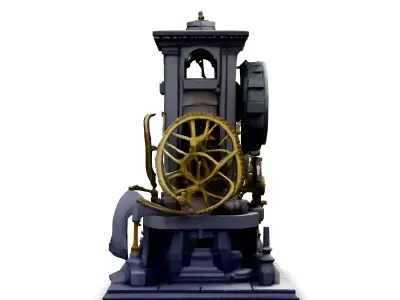 Steampunk Clock Tower 3D Model Low-poly 3D model