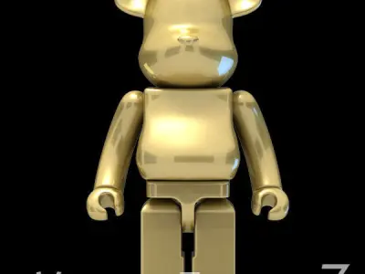 Gold Bear Brick 3D model