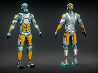 Sci-fi character Low-poly 3D model get