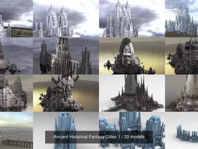 Ancient Historical Fantasy Cities 1 3D Model Pack