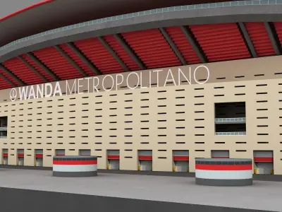  Wanda Metropolitano Stadium Spain 3d Model 