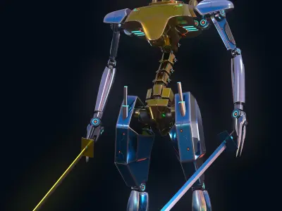 Character robot Low-poly 3D model