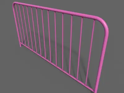 PBR Pedestrian Guard Rail Pink V1 Low-poly 3D model