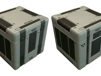 Sci Fi Boxes Low-poly 3D model