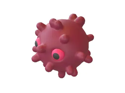 Virus Character v1 004 Low-poly 3D model