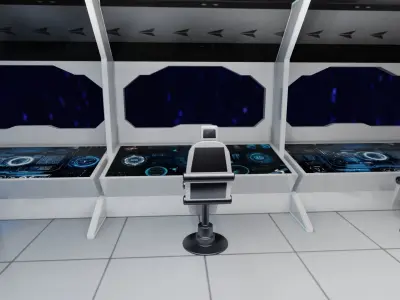 Sci-Fi Interior Station Low-poly 3D model