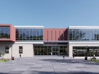 library Low-poly 3D model