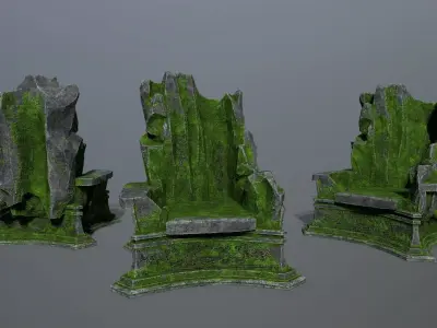 Throne  Low-poly 3D model purchase