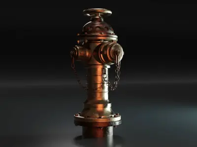 Fire Hydrant 25 - Steampunk Fireplug Vintage Design 3D model