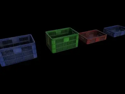 Plastic Containers Pack Low-poly 3D model