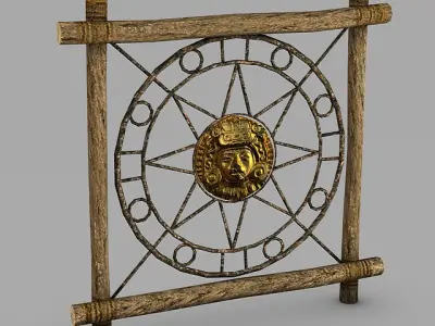 Ancient ornament Low-poly 3D model
