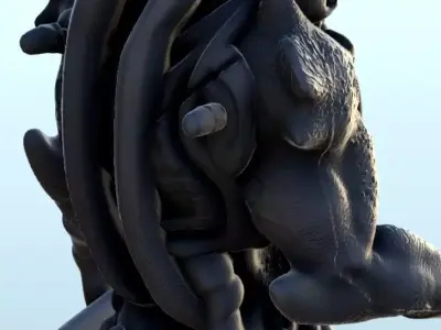 Alien knight with armour 1 - Future Sci-Fi SF Post apocalyptic T 3D print model