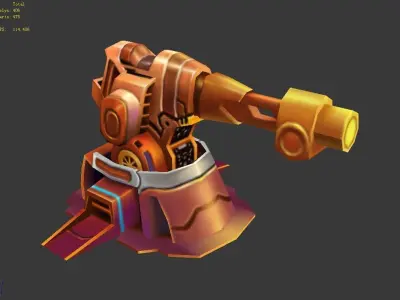 Rotating turret - flame type 01 3D model