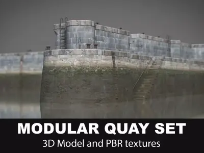 Modular Quay Set 3D model