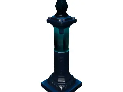 SciFi Energy Core Pillar Crystal Low-poly 3D model