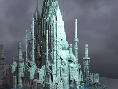 Celtic Gods Engraved City Tower 3D model