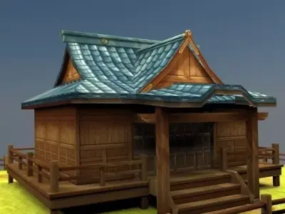 house low-poly for game mobile Low-poly 3D model