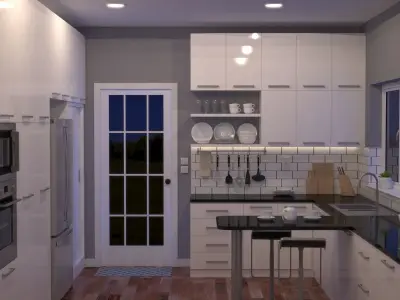 Kitchen Interior 03 3D model