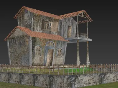 Cartoon 3D House Low-poly 3D model