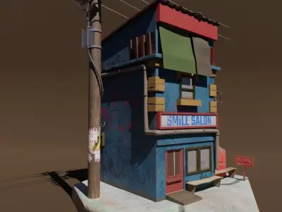 Cartoon Ghetto Flat Free low-poly 3D model