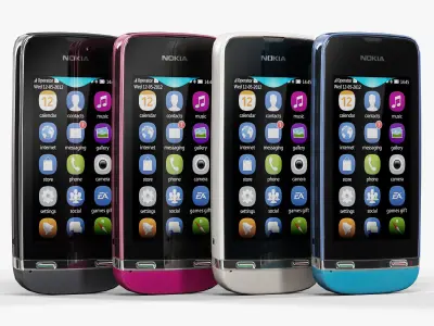 Nokia Asha 311 Low-poly 3D model