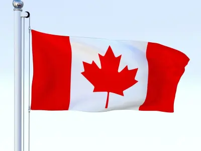Animated Canadian Flag Low-poly 3D model