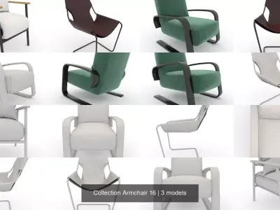 Collection Armchair 16 3D Model Pack