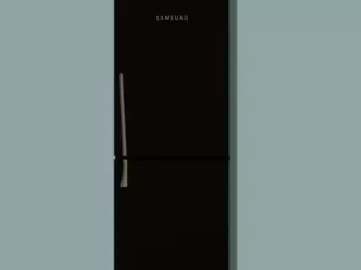 Modern Matte Black Refrigerator  3D model