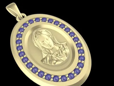 saint mary pendant 3D print model