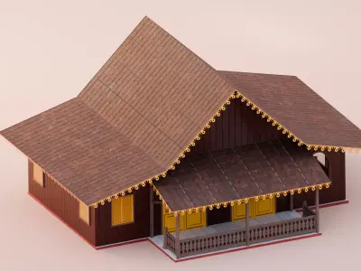 Traditional Houses - Rumah Kebaya Low-poly 3D model