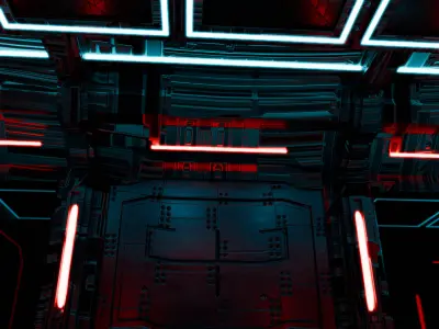 sci-fi spaceship hall Low-poly 3D model