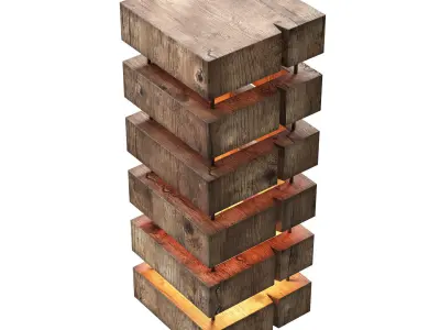 Wooden lamp Art History 3D model