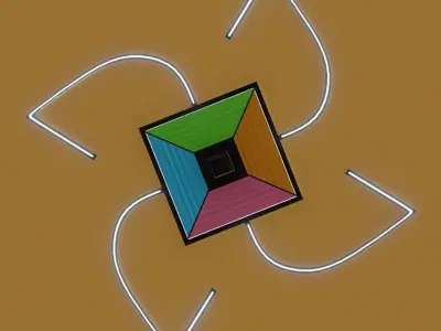 Ceiling Lamp Optical Illusion Squares  unique design low-poly Free low-poly 3D model