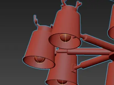 deer b ceiling light with lamps 3D model