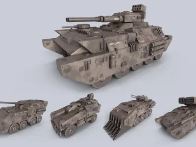 Advance Military Army Collection 3D Model Pack