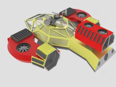 Jupiter - C Spaceship Low-poly 3D model