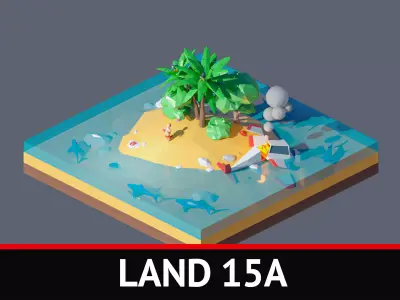 land 15A Low-poly 3D model