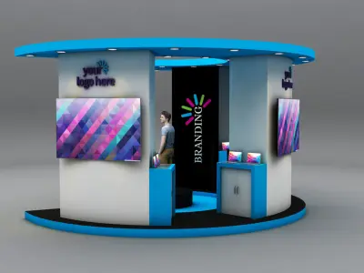 Semi circle stall  3D model