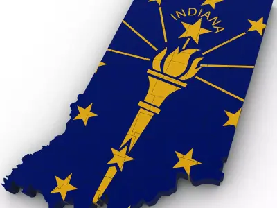 Indiana Political Map 3D model