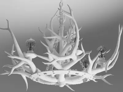 Pendant lamp horns 3D model