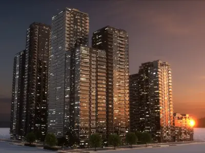 City Block Type B13 3D model