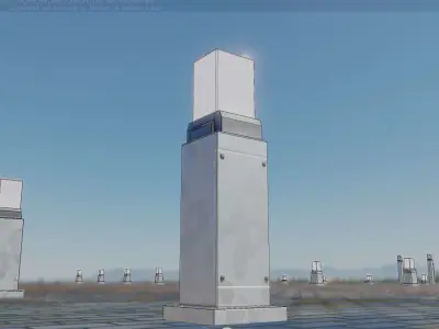 Street Light 8 Bollard 500mm Galvanized Version 3 Low-poly 3D model