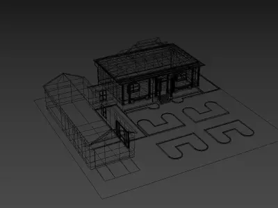 House Low poly model Low-poly 3D model