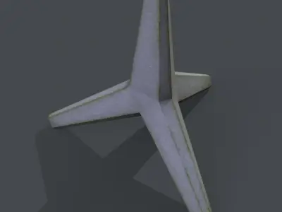 Concrete Anti tank obstacle Pbr Low-poly 3D model