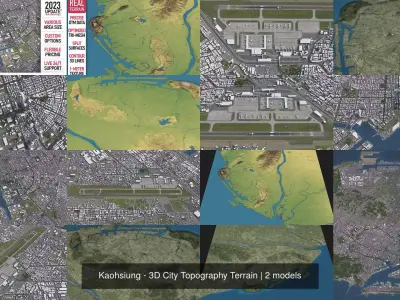 Kaohsiung - 3D City Topography Terrain 3D Model Pack