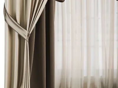 Silk and Cotton Curtain  Low-poly 3D model purchase